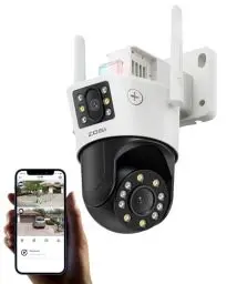 Produktbild: ZOSI 8MP Aussen WLAN Überwachungskamera mit Doppelobjektiv (4MP+4MP), 2.4GHz WiFi Pan/Tilt Kamera, 2-Wege-Audio, Personenerkennung, C298 Pro