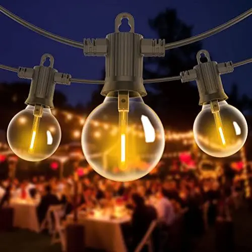 Produktbild: ZOTOYI 7.6M Lichterkette Glühbirne, 12 Birnen 1 Ersatzbirnen IP65 Wasserdicht G40 Outdoor Lichterkette Glühbirnen, 2700K Warmweiß LED Lichterkette für Garten,Terrasse,Bäume,Hof, Patio,Party
