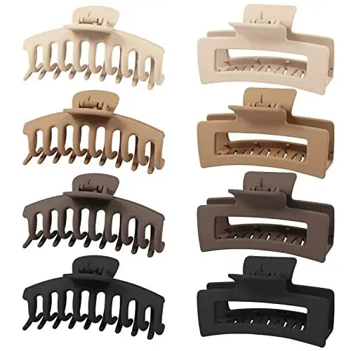 Produktbild: Zou.Rena haarspangen damen Dickes Haar, haarklammer groß 11cm, haarspangen mädchen claw clip haar klammern set 8 Stück Box Verpackung(neutral)
