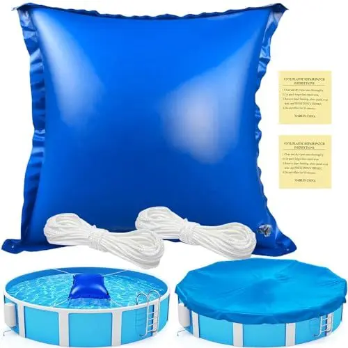 Produktbild: ZOYDP Poolkissen Winter, 4 * 4ft Luftkissen Pool Winter, Pool Kissen Winter mit 4 Löchern und 5m Seil, Pool Winterkissen, Pool Kissen Überwinterung für Oberirdische Poolabdeckung Winterschutz