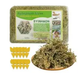 Produktbild: ZOYDP Sphagnum Moos Pflanzen, 500g Spagnummoos für Pflanzen, Sphagnum Moss mit 10 Gelbsticker Trauermücken, Sphagnum Moos Orchideen, Moos für Pflanzen, Moos Sphagnum Erhöhung der Luftfeuchtigkeit