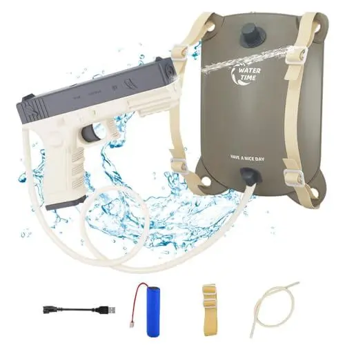 Produktbild: ZOYDP Wasserpistole Elektrisch, Wasserspritzpistole Elektrisch mit 1200ml Rucksack, 26FT Großer Reichweite, Automatische Wasserpistole mit Akku, Wasserpistole Kinder für Sommer Spielzeug im Freien