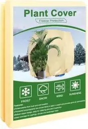 Produktbild: ZOZIJIU Pflanzenschutz Winter - Winterschutz füR Pflanzen 80x100cm-2P Frostschutz Pflanzen Haube mit ReißVerschluss &Zugband füR KüBelpflanzen Palmen Beige 80g/M²