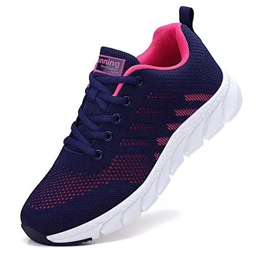 Produktbild: ZPAWDH Damen Turnschuhe Atmungsaktiv Laufschuhe Leichtgewichts Sportschuhe Freizeitschuhe Straßenlaufschuhe Outdoor Sneaker Blau Rot,39EU