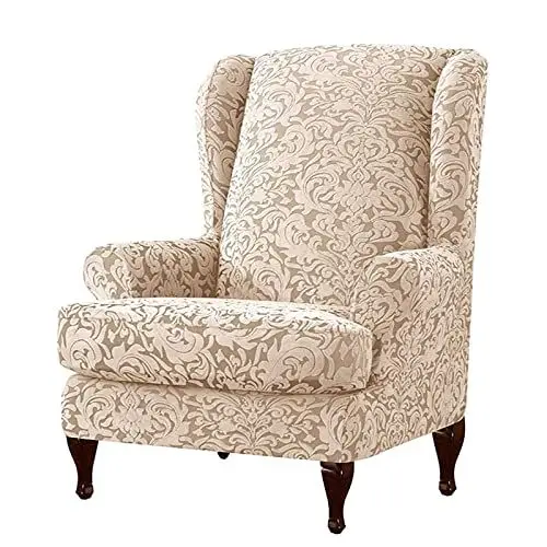 Produktbild: ZRCYXDW Ohrensessel-Abdeckung,Universal Husse Für Ohrensessel Checkered Sesselbezug Wärme Antirutsch Sofahusse Für Hotel Café-Beige-2 Stücke