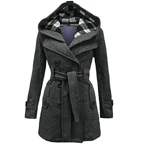 Produktbild: Generisch ÜBergangsmantel Damen Trenchcoat Damen Strickjacke Mantel Damen Winter Fleecejacke Damen Wintermantel Damen Warm Lang Winterjacke Pullover Damen Elegant Long Coat for Women(Gray,3XL)