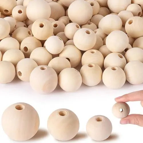 Produktbild: Zsail Holzperlen 300Pcs Runde Holzperlen Natürliche Perlen für Handwerk DIY Handgemachte Dekorationen Schmuck Handwerk Herstellung