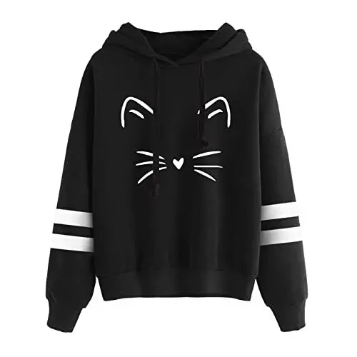 Produktbild: ZTFYKLIN Cyber of Monday Pullover Flieder Damen T-Shirt Damen Sommer Pullover Reine Baumwolle Damen Teenies Shape Body Langarm Damen Leichter Hoodie Damen Women's Festival Clothing