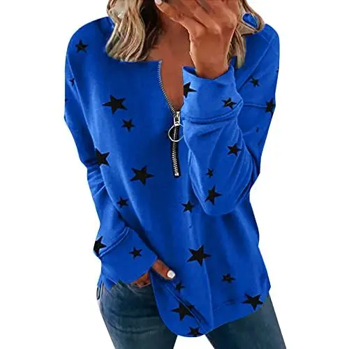 Produktbild: ZTFYKLIN Womens Xmas T Shirts Uk Strickjacken Für Damen Lang Damenoberteile Modern Frottee Pullover Damen Sweatshirt Damen Mit Glitzer Bluse Blumenmuster Damen Warehouse Deals