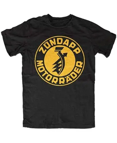 Produktbild: Zündapp Motorrader T-Shirt Graphic Top Printed Shirt Short-Sleeve Tee Mens Black L