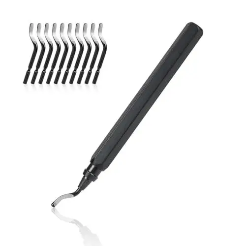 Produktbild: Zueyen 10 Stück Entgrater Werkzeug Universal, Metallgriff Handentgrater, Entgrater 3d Druck, Entgrater Metall, Stahl, Kupfer, Aluminium und Kunststoff(Schwarz)