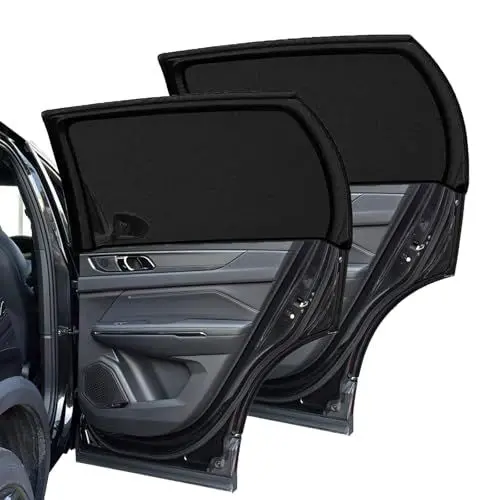 Produktbild: Zueyen Set mit 2 Seitenfenstern – Sonne, Kinder, Erwachsene, Moskitonetz, UV-Schutz, Universal-Sonnenschutz (SUV – Seitenfenster hinten, 64,5 x 64 cm)