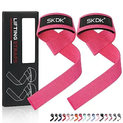 Produktbild: SKDK Zughilfe zum Gewichtheben, Baumwolle mit Neopren und rutschfestem Silikon, gepolsterte Handgelenkstütze, für Gewichtheben, Bodybuilding, Crossfit, Krafttraining
