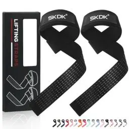 Produktbild: Zughilfen Krafttraining Lifting Straps Gym Deadlift, KreuzhebebÄnder Mit Neopren Gepolstertes Handgelenk, Rutschfestes Silikon, für Gewichtheben, Bodybuilding
