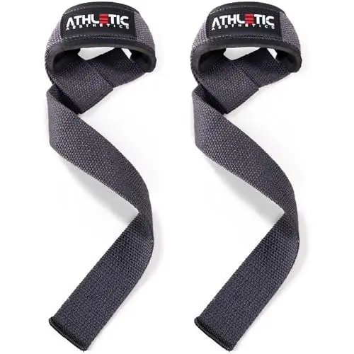 Produktbild: Zughilfen für Krafttraining und Bodybuilding (gepolstert) - Profi Lifting Straps 60 cm Länge für Fitness, Weightlifting, Kreuzheben - Zughilfe im Paar für Frauen und Männer (Dunkelgrau)