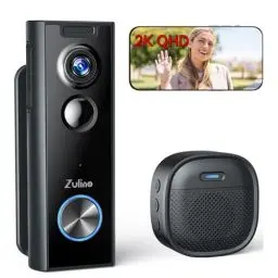 Produktbild: Zulino Türklingel Mit Kamera, Kabellose Türklingelkamera mit Klingel, 2-Wege-Audio, HD-Video, PIR-Bewegungserkennung, 2,4-GHz-WLAN (kein 5-GHz-WLAN), Funktioniert mit Alexa und Googleassistant