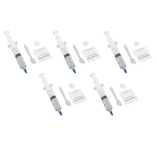 Produktbild: Zunate 5 teilige Performance Wärmeleitpaste, 3,2 W/m.k. Kein Metall Wärmeleitfett für Kühlprozessoren, Grafikkarten und Kühlkörper (20 ml, 0,88 oz)
