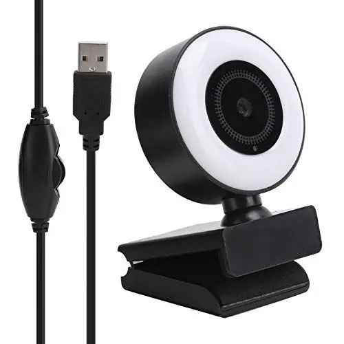 Produktbild: Zunate Kamera-Web-Webcam, COMS Full HD 1080p USB-Webcam mit Mikrofon-Fülllicht, Fester Fokus/kein Treiber, für PC-Laptop-Online-Lerntreffen