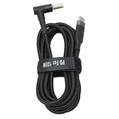 Produktbild: Zunate Laptop-Ladekabel, 20V/5A 100W USB Typ-C auf DC 5,5 X 1,7 Mm Schnellladestabiles, Verschleißfestes Laptop-Netzteilkabel,für Aspire ES1-512 711 PA-1450-26
