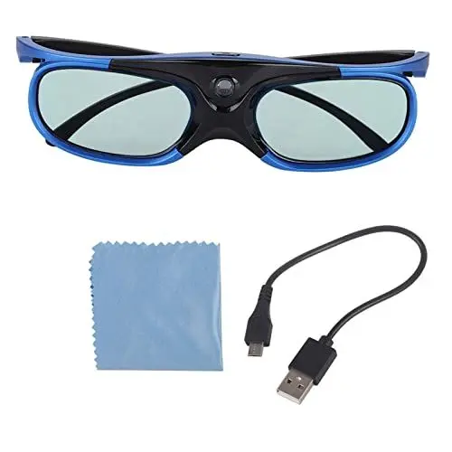 Produktbild: Zunate Universelle Aktive 3D-Shutter-Brille für DLP-Link-3D-Projektoren, Wiederaufladbare 3D-Brille, 1080P-Originallinse mit Hoher Transparenz, 178 ° Breiter Betrachtungswinkel
