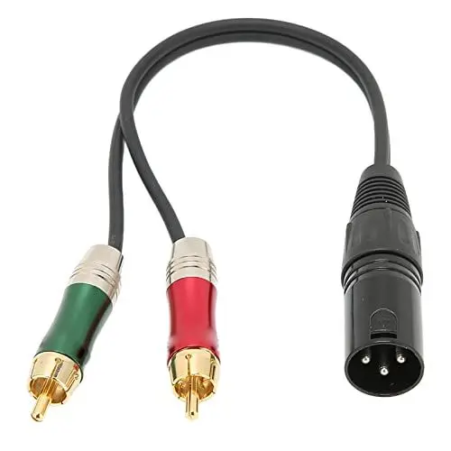 Produktbild: Zunate XLR Draht, XLR zu DC 3,5 Mm Dual Cinch Kabel, Dual Sound Audio Karaoke Mikrofon, Vergoldeter Kopf, XLR Balance Line, für DVD VCD, für Studio oder Live Auftritte(0,3 m)