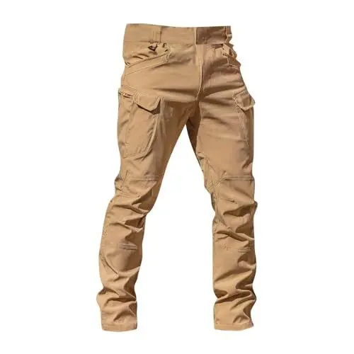 Produktbild: Herren Multi Taschen wasserdichte Abriebfeste Hose Outdoor Militärische Taktische Hose Freizeit Schnelltrocknende Arbeitshose Wandern Jagd Hosen Braun 2XL