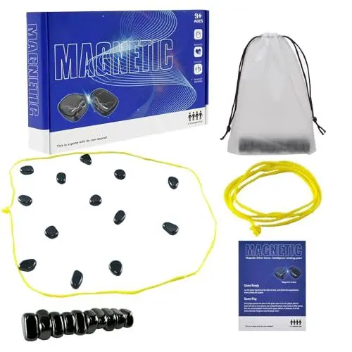 Produktbild: ZUNIPLEX Magnetisches Schachspiel,Tisch-Magnetspiel,Pädagogisches Magnetisches Stein-Brettspiel,Puzzle Checkers Spiel,Partyspiele für Kinder und Erwachsene