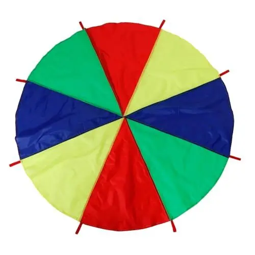 Produktbild: ZUNOXAZ Outdoor Junge Mädchen Kooperationsspielzeug Mit Griffen Regenbogenparachute Für Gruppenspiele Und Sensorisches Training Für Gymnastik Und Familienaktivitäten