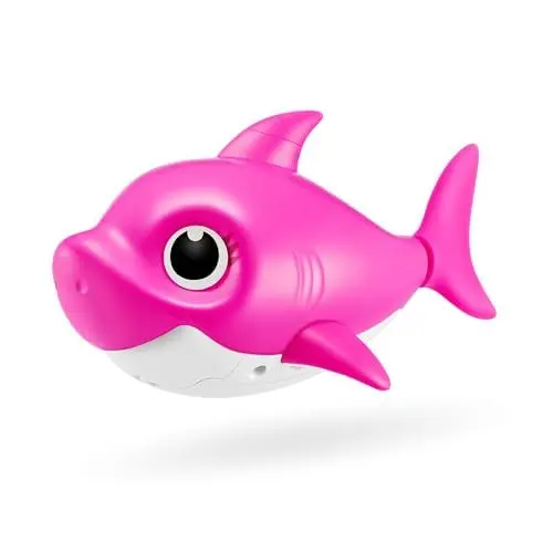 Produktbild: ZURU Robo Alive Junior Baby Shark Battery-Powered Sing and Swim Bath Toy by (Pink Mommy Shark)