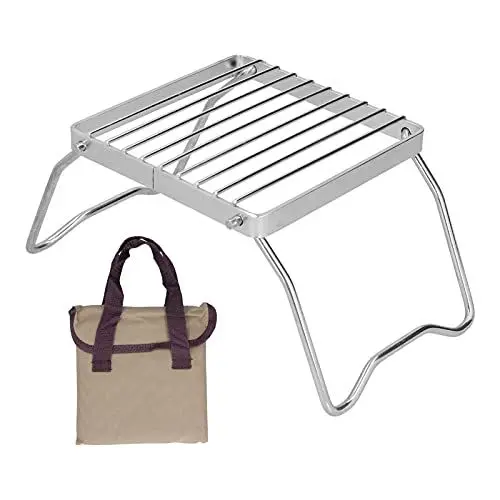 Produktbild: Zusammenklappbarer Lagerfeuergrill, Camping-Feuerstelle, tragbarer zusammenklappbarer Grill mit Aufbewahrungstasche, Outdoor-Camping-Grill-Unterstützung, Kochtopf-Halterung für