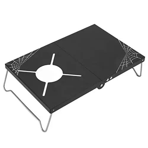 Produktbild: Zusammenklappbarer, Leichter Campingtisch, Eloxierter Tragbarer Herdtisch für Camping, Picknick, Partys Im Freien, Aluminiumlegierung, Schwarz