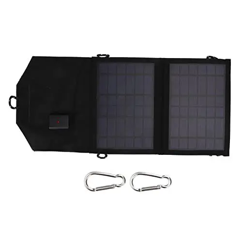 Produktbild: Zusammenklappbares Solarpanel-Ladegerät, polykristallines Silizium, 7 W, 5 V, USB-Anschluss, Solarladegerät für Outdoor-Aktivitäten