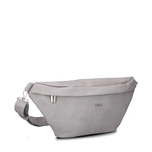 Produktbild: Zwei Damen Hip Bag Mademoiselle.M MH80 Bauchtasche 40 cm 3 Liter, Crossbody Bag wasserabweisend, 3-in-1 Bequeme Brusttasche, Gürteltasche & Hüfttasche (Canvas-Grey)