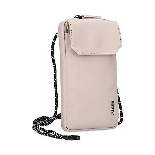 Produktbild: Handytasche zum Umhängen CAP30 Smartphone-Etui 19 x 10 cm, Kleingeldfach + 4 Kartensteckfächer, umlaufender Reißverschluss, längenverstellbarer Riemen, wasserabweisendes Hydroflex Material (sand)