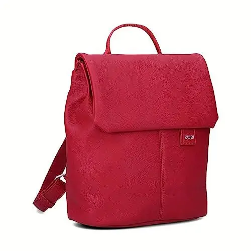 Produktbild: Zwei Damen City-Rucksack Mademoiselle.M MR8 4 Liter klassisch-eleganter Damenrucksack, Magnet-Verschlussklappe, Hauptfach mit Reißverschluss, gepolstertes Trennfach, Rückenpolsterung (lipstick)