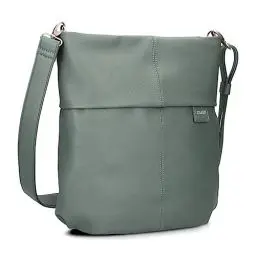 Produktbild: Zwei Damen Handtasche Mademoiselle.M M12 Umhängetasche 7 Liter Crossbody Bag, Schultertasche in DIN-A4-Größe, Schlüsselring, Geheimfach, inkl. extra kurzen abnehmbaren Schultergurt (eucalyptus)