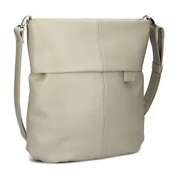 Produktbild: Zwei Damen Handtasche Mademoiselle.M M12 Umhängetasche 7 Liter Crossbody Bag, Schultertasche in DIN-A4-Größe, Schlüsselring, Geheimfach, inkl. extra kurzen abnehmbaren Schultergurt (cement)