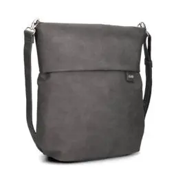 Produktbild: Zwei Damen Handtasche Mademoiselle.M M140 Umhängetasche 12 Liter klassische Crossbody Bag aus weichem Kunstleder, DIN-A4 passend, große Tasche für die Arbeit, Büro oder Uni (nubuk-stone)