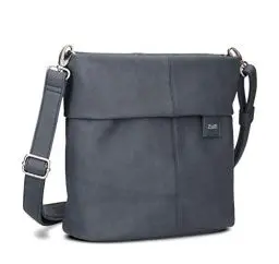Produktbild: Zwei Damen Handtasche Mademoiselle M8 Umhängetasche 3 Liter klassische Crossbody Bag aus hochwertigem Kunstleder (midnight)