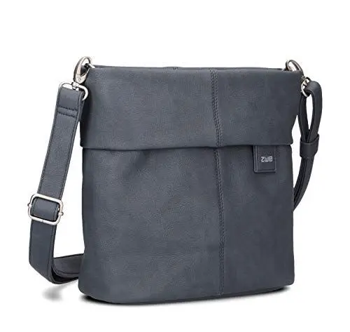 Produktbild: Zwei Damen Handtasche Mademoiselle M8 Umhängetasche 3 Liter klassische Crossbody Bag aus hochwertigem Kunstleder (midnight)