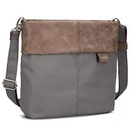 Produktbild: Zwei Damen Handtasche Olli OT8 Umhängetasche 3 Liter klassische Crossbody Bag wasserabweisend robust strapazierfähig Bicolor Design Schultertasche inkl. 2 Schultergurte kurz & lang (rock)