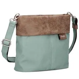 Produktbild: Zwei Damen Handtasche Olli OT8 Umhängetasche 3 Liter klassische Crossbody Bag wasserabweisend robust strapazierfähig Bicolor Design Schultertasche inkl. 2 Schultergurte kurz & lang (ocean)