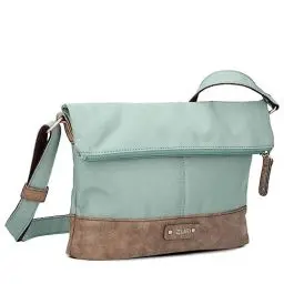 Produktbild: Zwei Damen Handtasche Olli OT6 erweiterbare Umhängetasche 2/4 Liter Crossbody Bag wasserabweisend robust strapazierfähig Canvas-Stil Vintage-Look (ocean)