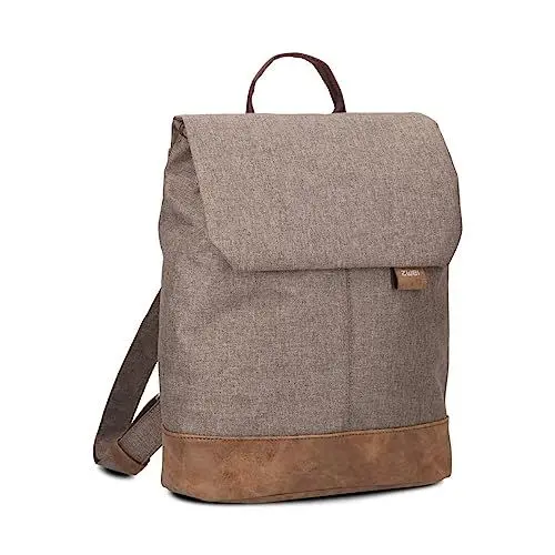 Produktbild: Zwei Damen Rucksack Olli OR13 Daypack 7 Liter robust strapazierfähig wasserabweisend Rückenpolsterung Hauptfach mit Reißverschluss Geheimfach Handyfach Einsteckfächer Laptopfach gepolstert (wood)