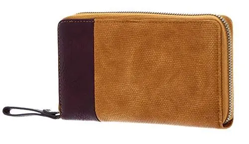 Produktbild: Zwei Eva EV2 Reißverschluss Damen Geldbörse Portemonnaie Geldbeutel Brieftasche, Canvas-Curry (Braun)