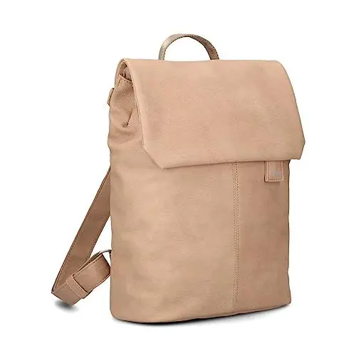 Produktbild: Zwei Damen City-Rucksack Mademoiselle.M MR13 Tagesrucksack 7 Liter, gepolstertes Laptopfach, Magnet-Verschlussklappe, Hauptfach mit Reißverschluss, Rückenpolsterung, klassisch-elegant (nubuk-sand)