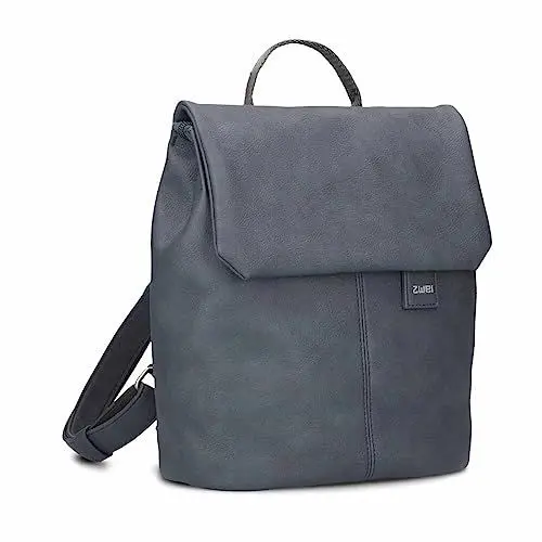Produktbild: Zwei Damen City-Rucksack Mademoiselle.M MR8 4 Liter weiches Kunstleder, Magnet-Verschlussklappe, Hauptfach mit Reißverschluss, gepolstertes Trennfach für Tablet, Rückenpolsterung (midnight)