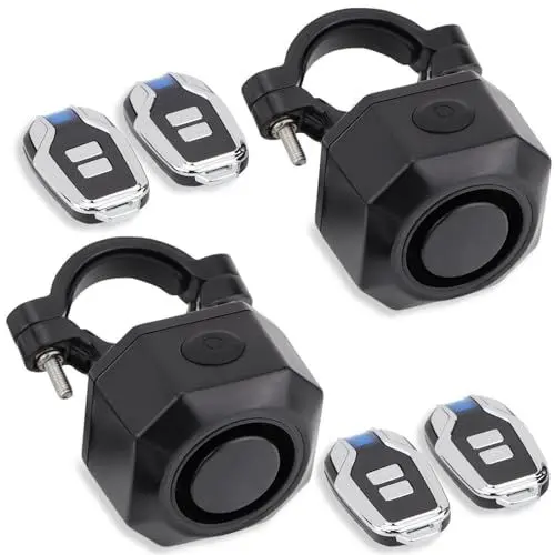 Produktbild: Zwei Pakete Fahrrad Horn Elektrofahrzeug Alarm Wireless Vibration Alarm System mit Bewegungssensor Wasserdichter wiederaufladbarer Diebstahl Alarm für Ebikes Fahrrad Roller