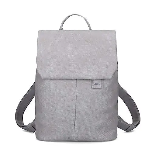 Produktbild: Zwei Damen City-Rucksack Mademoiselle.M MR13 Tagesrucksack 7 Liter, gepolstertes Laptopfach, Magnet-Verschlussklappe, Hauptfach mit Reißverschluss, Rückenpolsterung, klassisch-elegant (canvas-grey)