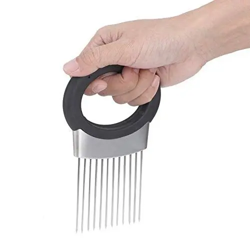 Produktbild: Zwiebelhalter, Handheld Edelstahl Zwiebelschneider, Gemuseschneider Maschine & Geruchsentferner für Kartoffeln, Gurken, Tomaten und Anderes Gemüse,